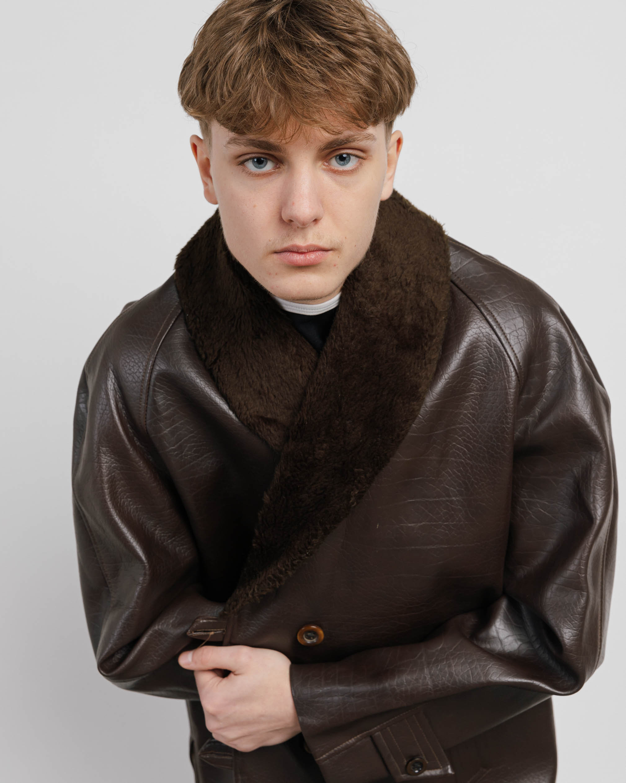 Fur trimmed deals mens coat