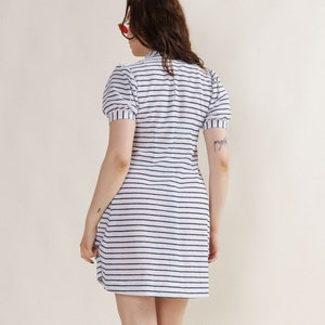 Mini Eva Girl's Ruffle Dress Marine Stripe