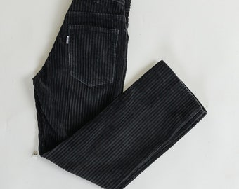 Pantalon zippé Scoville en velours côtelé noir Levi's White Tab XXS/XS vintage des années 70