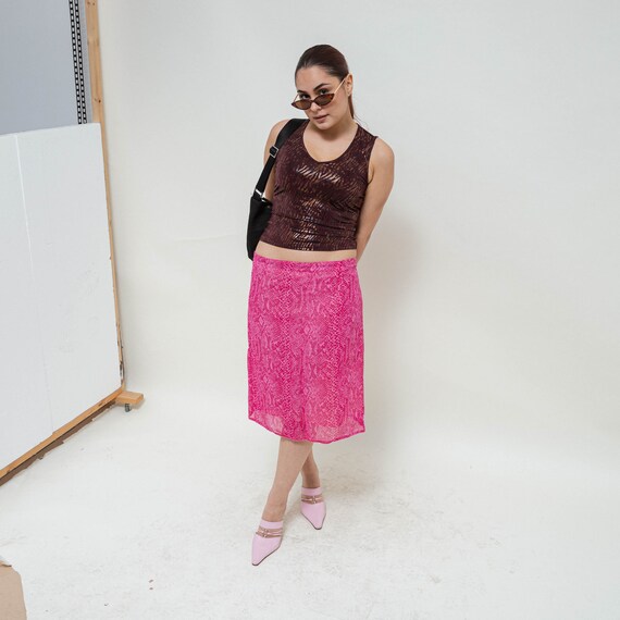 Hot pink snake print skirt 2025