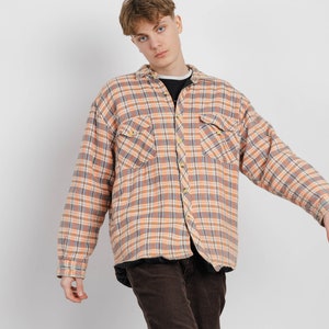 Vintage 90s Grunge Padded Checkered Shirt Jacket Unisex M - Etsy