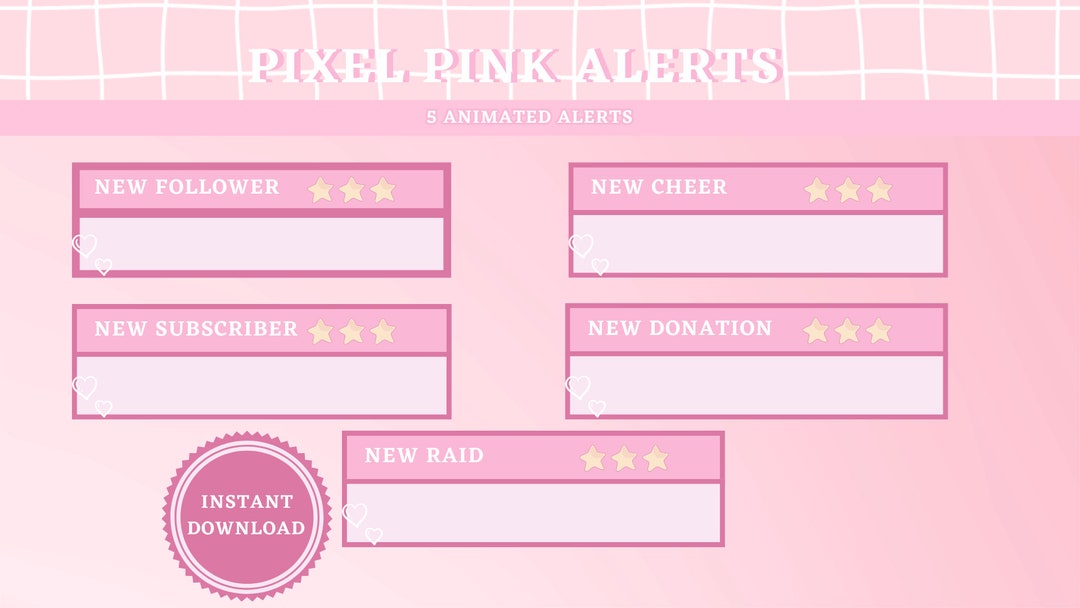 Pink Pixel Alerts - Etsy