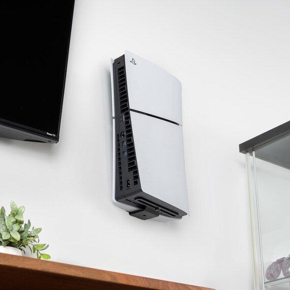 Glistco Steel Wall Mount For PS5 Slim - Compatible With Disc & Digital Editions, Vertical Mount Only