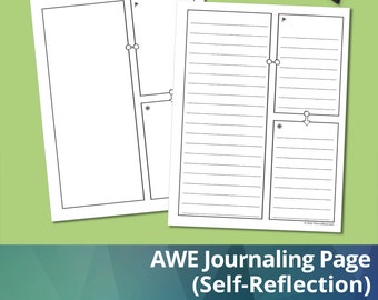 AWE Journaling Page, Instant Download, Printable, Emotional Wellness, Self-Care Journal Pages