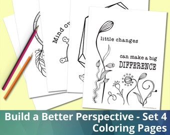 Build a Better Perspective - Set 4, Instant Download, Coloring Sheets, Coloring Printable, Coloring Pages