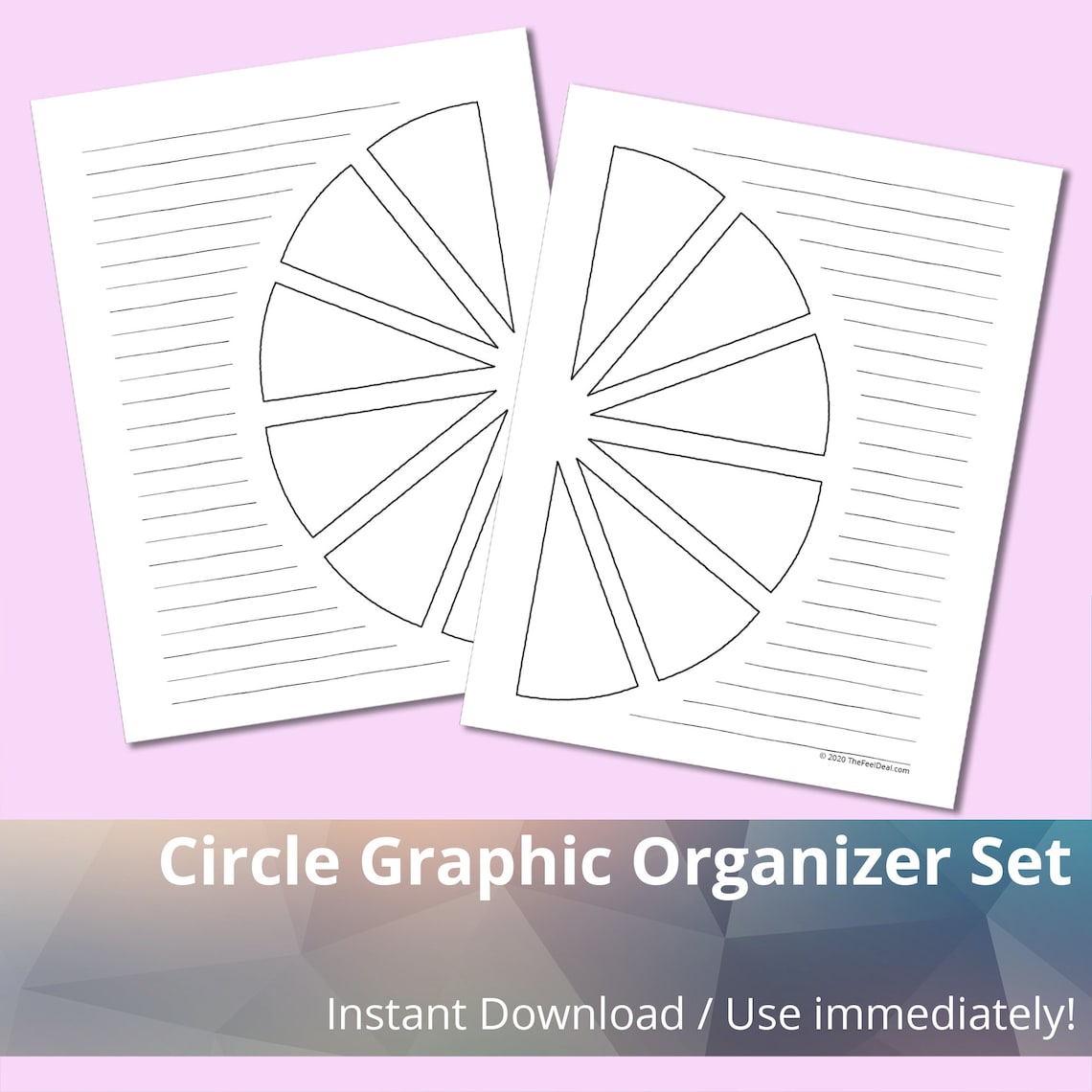 Circle Graphic Organizer Pages, Instant Download, Printable, Graphic