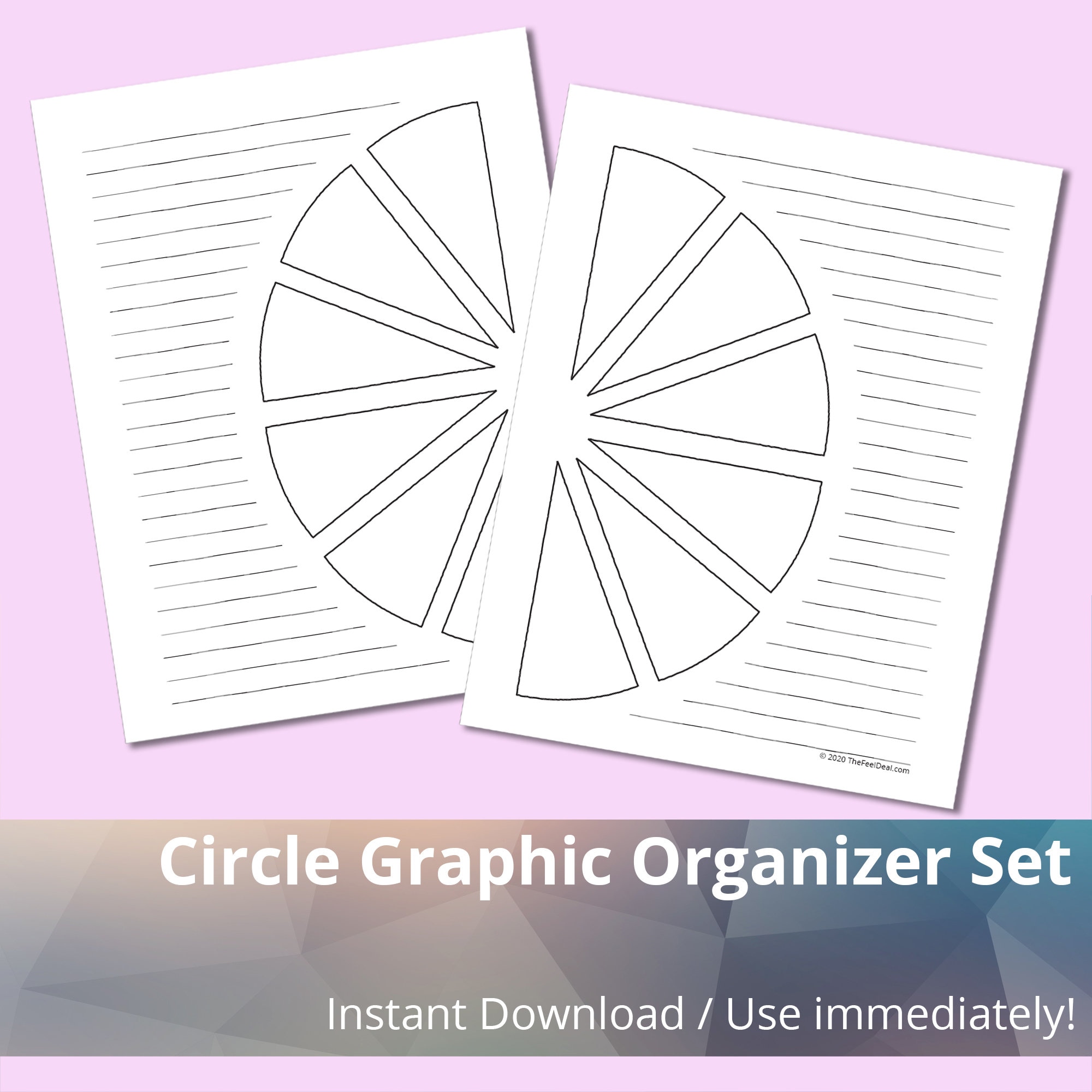 Circle Graphic Organizer Pages, Instant Download, Printable, Graphic