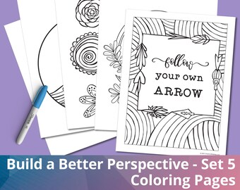 Build a Better Perspective - Set 5, Instant Download, Coloring Sheets, Coloring Printable, Coloring Pages
