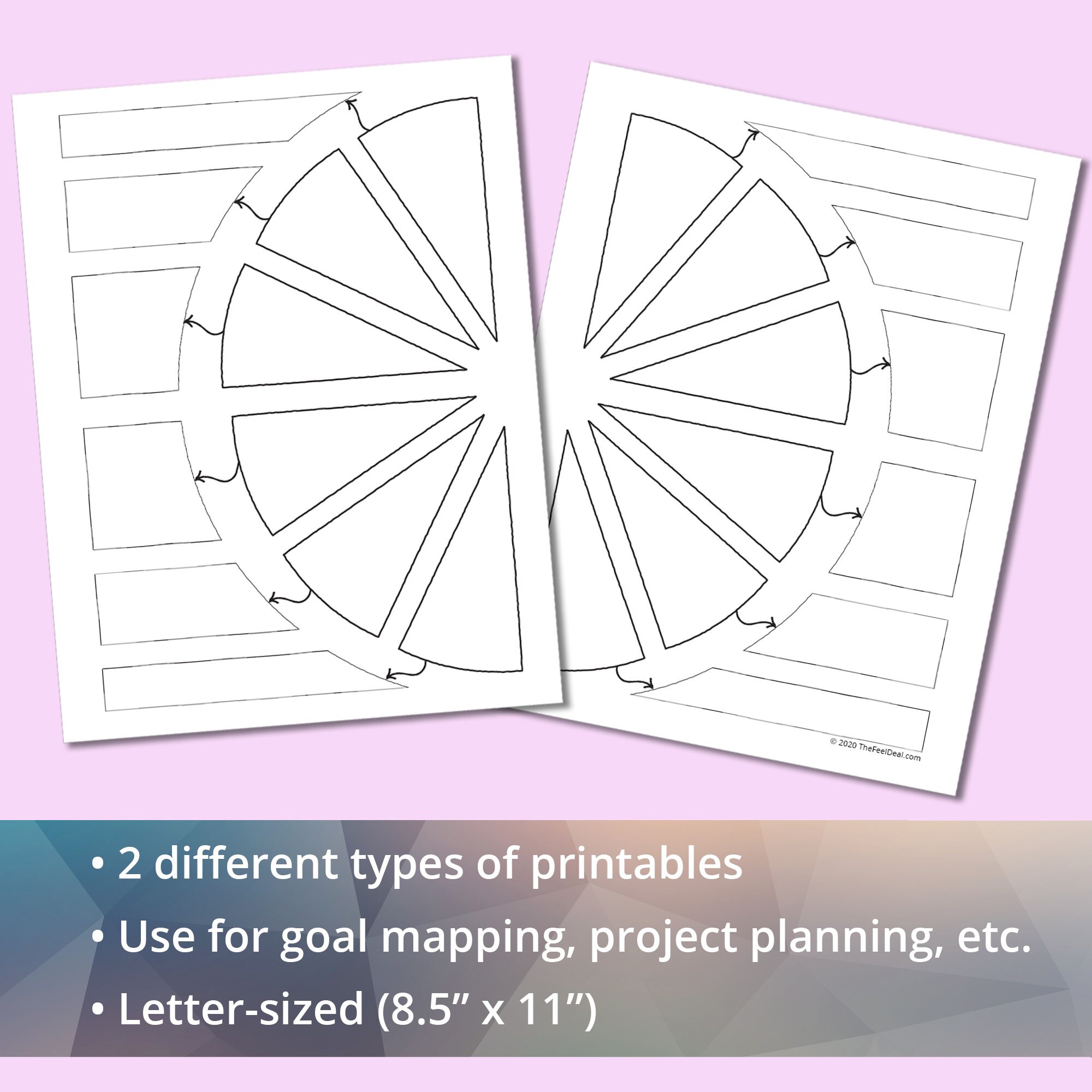 Circle Graphic Organizer Pages, Instant Download, Printable, Graphic