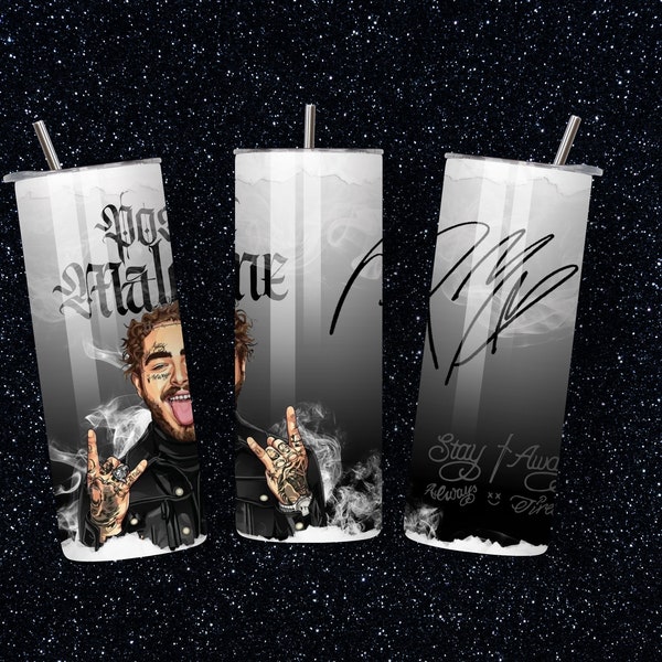 20 oz Sublimation Wrap Post Malone Tumbler - Music Lover Gift