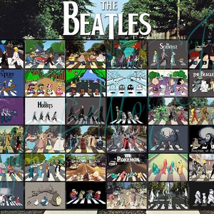 The Beatles Poster, Abbey Road Poster, The Beatles Parody, Abbey Road Parody, The Beatles Collage, The Beatles Print, Abbey Road image 1