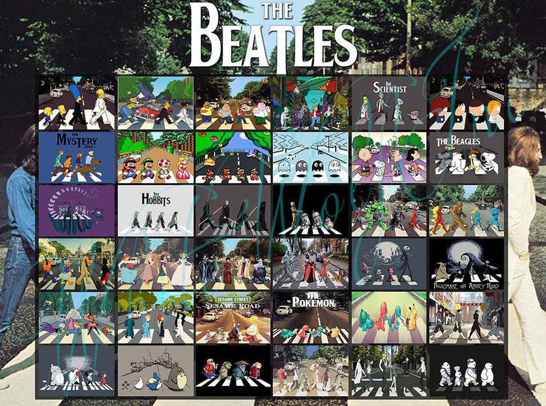 The Beatles Poster, Abbey Road Poster, The Beatles Parody, Abbey Road Parody, The Beatles Collage, The Beatles Print, Abbey Road image 2