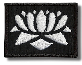 Buddhist lotus - embroidered patch, 6x4 cm