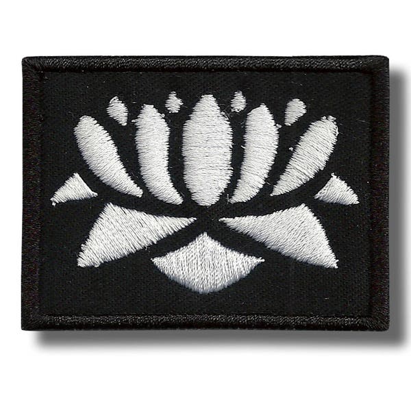 Buddhist lotus - embroidered patch, 6x4 cm