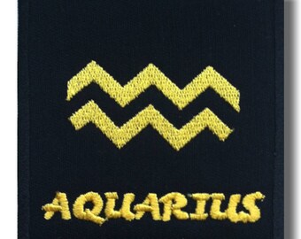 Aquarius sign - embroidered patch 8x8 cm