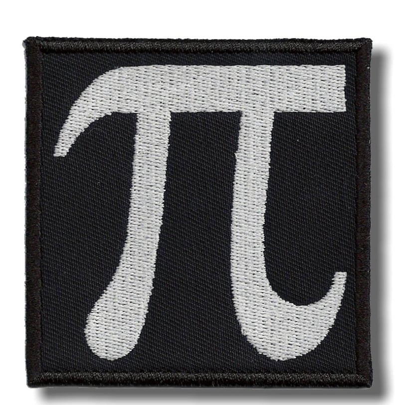 Pi embroidered patch, 10x8 cm image 1