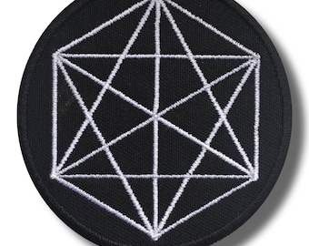 Sacred geometry variation 4 - embroidered patch, 8x8 cm