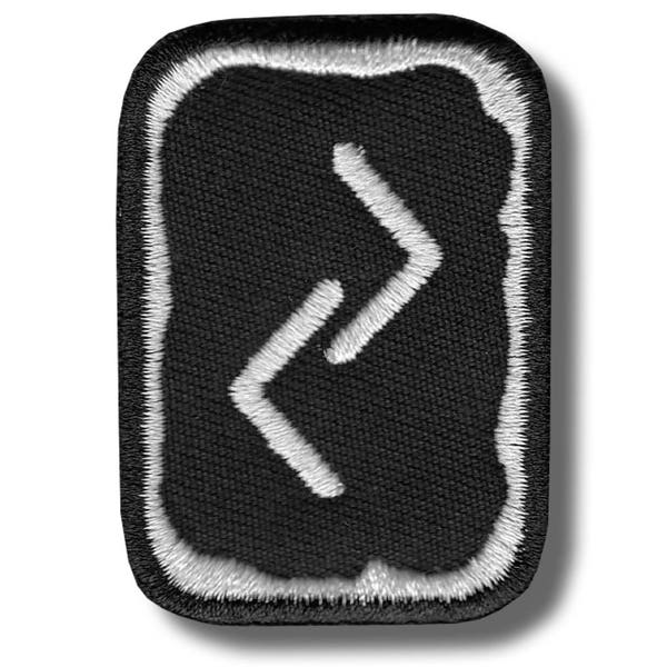 Jera rune - embroidered patch, 4x5 cm