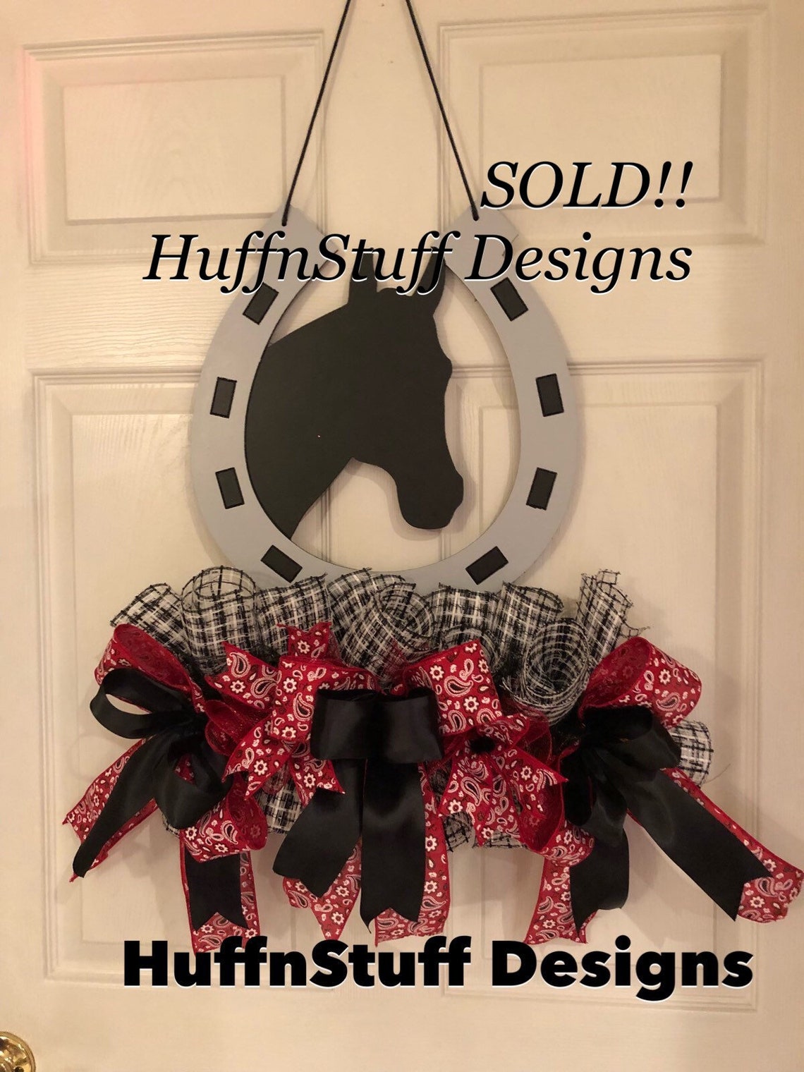 Horse Decor Custom Door Decor Horseshoe Hanger wooden door Etsy