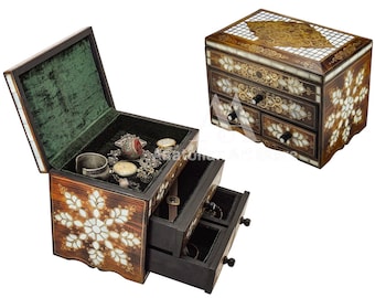 Personalized Treasure Chest, Jewelry Box Woman, Personalized jewelry box with drawers, Valentine Gift, Valentines Day Gift, Fathers day gift
