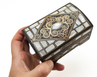 jewelry box, mother of pearl box, box, gift box, wedding ring box, vintage ring box, ring holder for ceremony, personalized box,