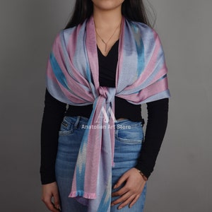 All Colors Silk Shawl , Foulard Soie , Silk Shawl Wrap , Mothers Day Gift , Gift For Lover , Silk Scarf , Hand Woven Kutnu Shawl