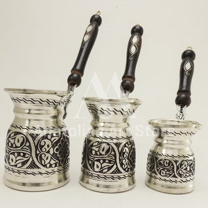 Copper Coffee Pot Set it&#39;s Produced Engraving Handmade, Valentine Gift, Copper Coffee Pot, Turkish Arabic Coffee Copper Pot, Espresso pot