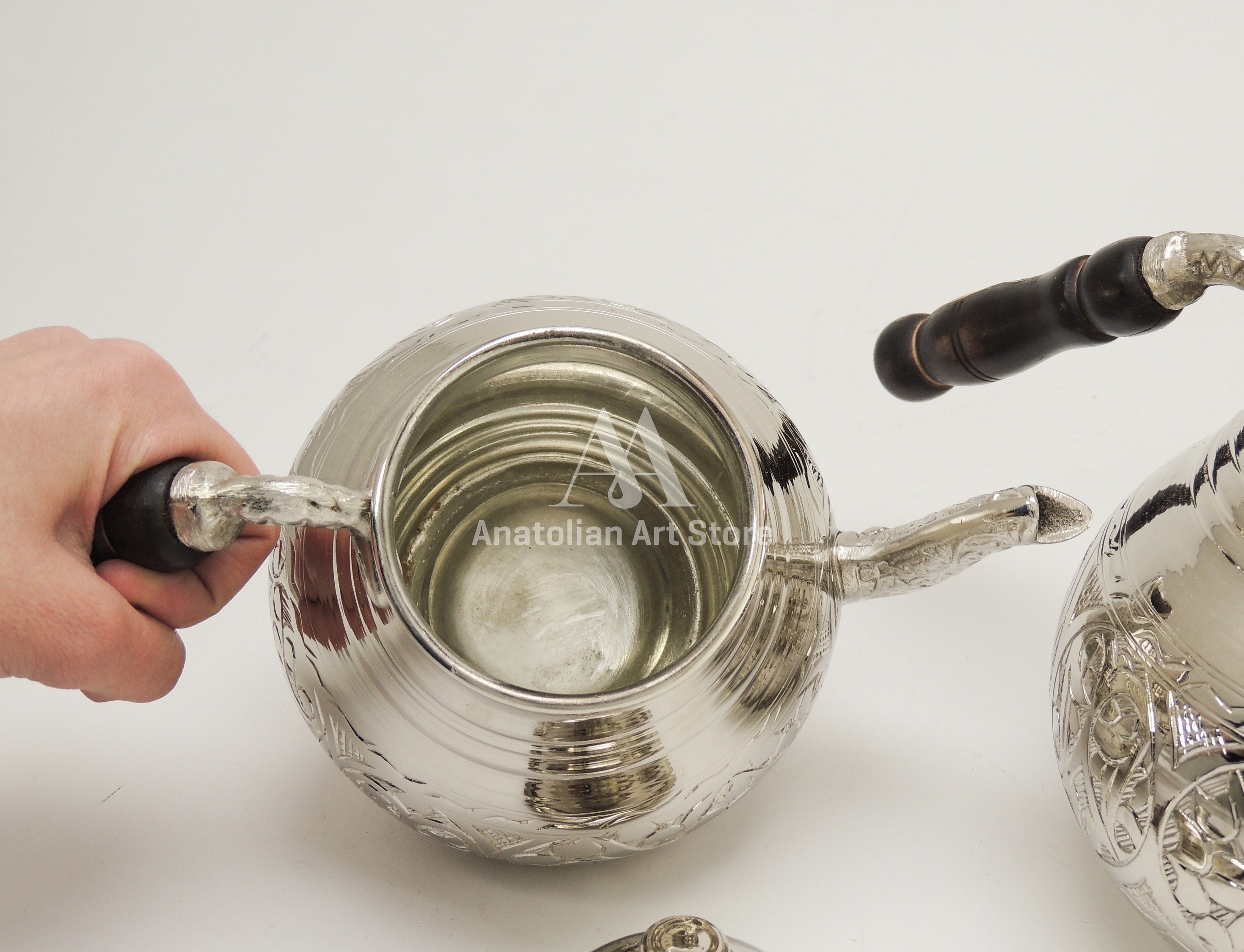 Extra Thick Copper Engraved Teapot Copper Kettle Traditional Etsy