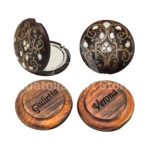 Nácar İnlaid Compact Mirror, Regalo de Navidad, Maquillaje Espejo de mano, Mirror Handbag, , Mirror Compact, Mirror Handheld, Regalo de San Valentín