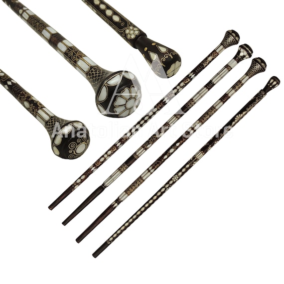 Personalized Walnut Walking Stick: Mother of Pearl Inlay, Handcrafted Cane