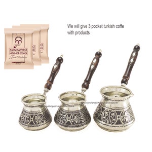 Copper Coffee Pot Set it&#39;s Produced Engraving Handmade, Coffee Pot, Copper Coffee Pot, Turkish Arabic Coffee Copper Pot, Espresso pot