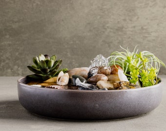 Peaceful Shallow Grey Fountain Bowl—FREE SHIPPING