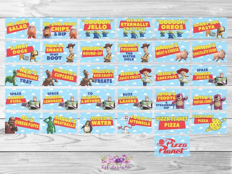Toy Story Food Labels, Toy Story Food Cards, Instant Download, Printable, Two Infinity & Beyond image 2