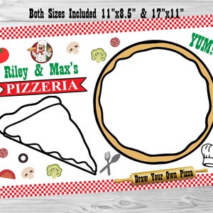 Pizza Party Birthday Coloing Page, Pizza, Digital Editable Printable, Corjl