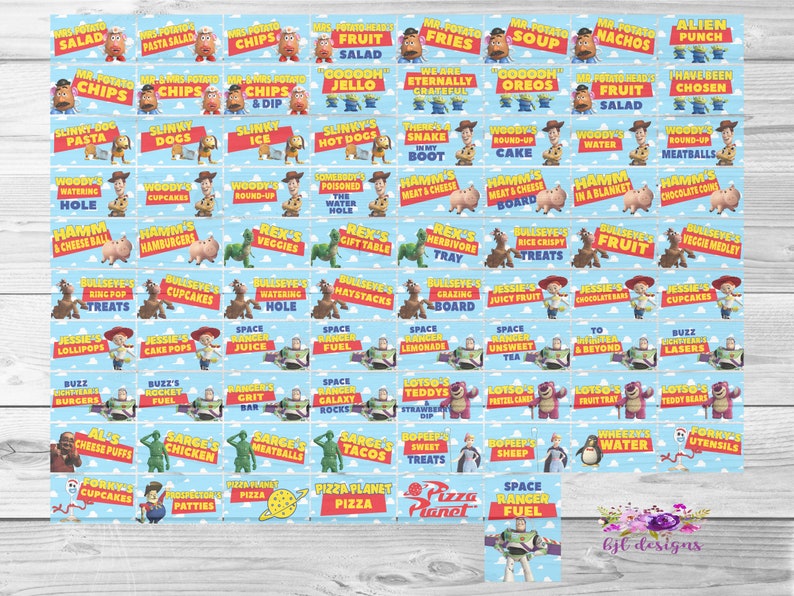Toy Story Food Labels, Toy Story Food Cards, Instant Download, Printable, Two Infinity & Beyond image 1