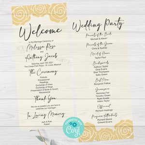 Wedding Weekend Itinerary, wedding, Wedding weekend,  Digital Editable Itinerary, Corjl, Instant Download