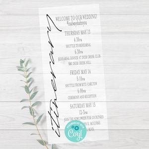 Wedding Weekend Itinerary, wedding, Wedding weekend,  Digital Editable Itinerary, Corjl, Instant Download