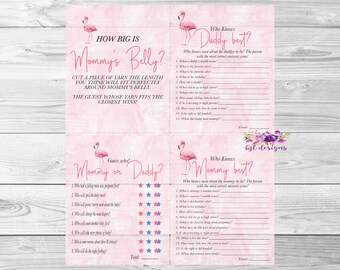 Flamingo babyshowergames, digitale download, instant download