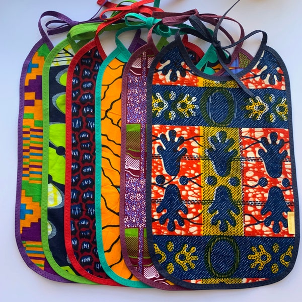 Bavoirs en tissu africain - Pour les célibataires | Ankara | Impression à la cire | Kitenge | Accessoire imperméable pour bébé