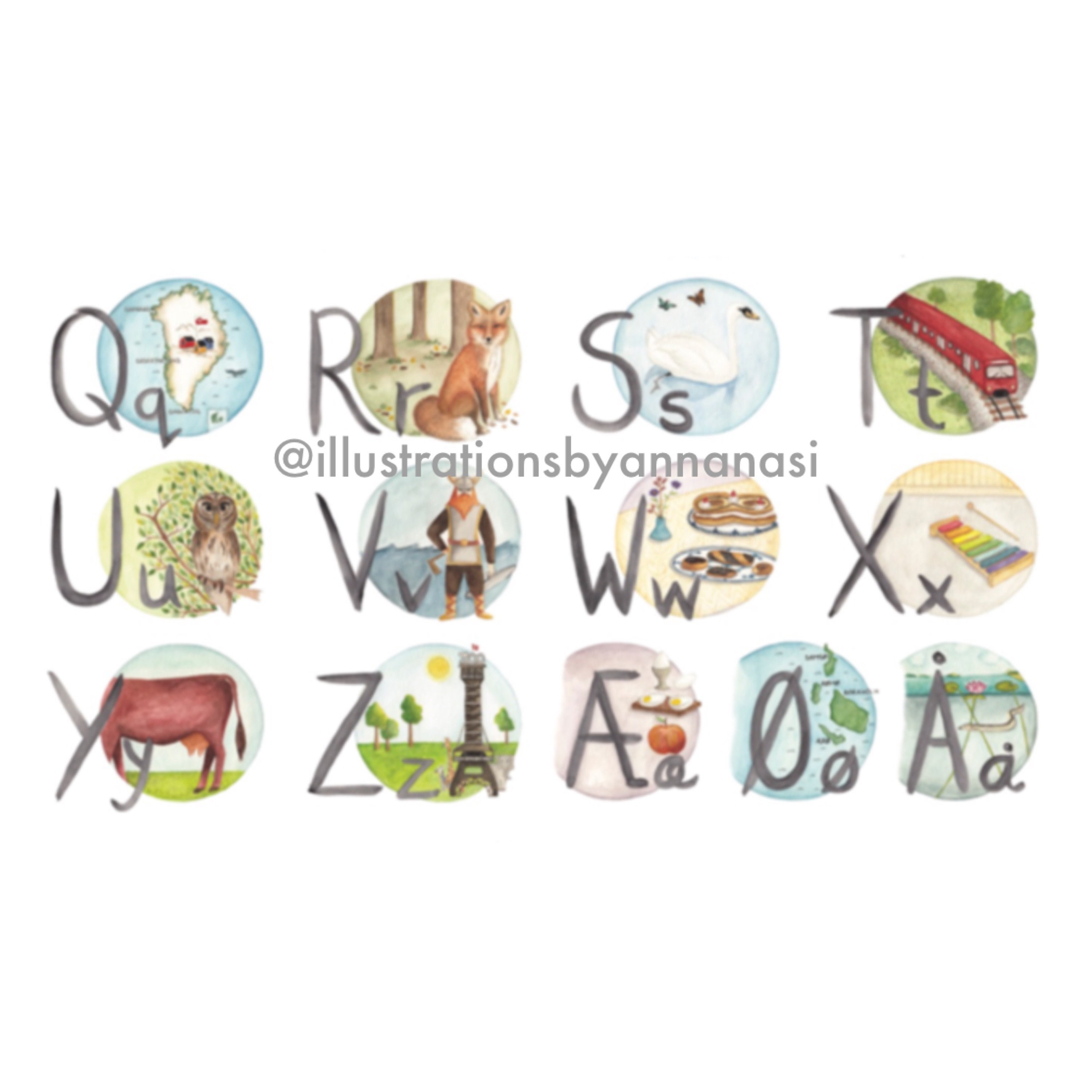 Buy Single Alphabet Letter Illustration of Denmark | Nordic ...