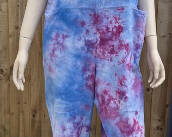 Hand Ice Tie Dyed Jumpsuit Pink Blue