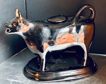 A  19th Century Staffordshire Black Cow Creamer in Very Good Condition Circa 1880