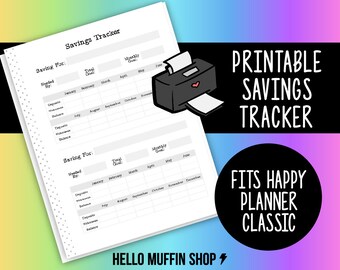 Savings Tracker Printable Insert, Financial Happy Planner Inserts, Classic HP Printable Inserts, Budget Inserts, Classic Happy Planner