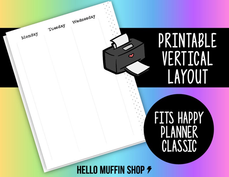 Classic Happy Planner Vertical Layout Printable Inserts - Etsy