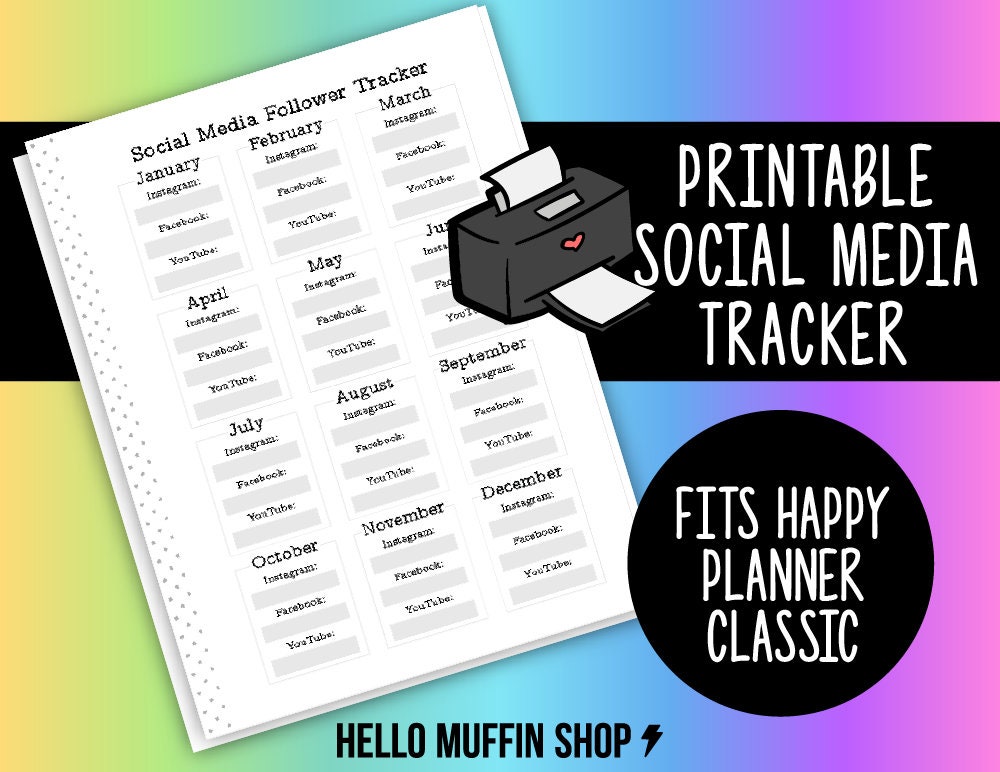 Details about   Happy Planner Classic Get Social Insert Paper Track Social Media for Business 