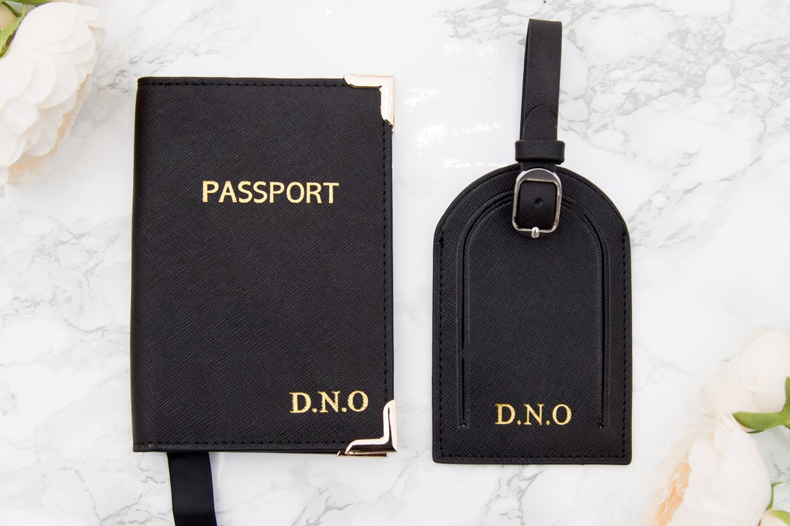 Travel Gift Set Monogrammed Passport Holder Personalized Etsy
