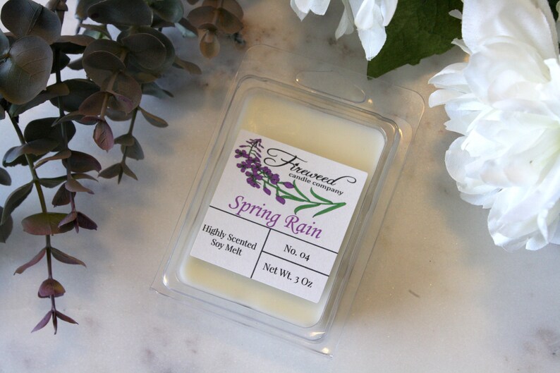 100/% Soy Candle Highly Scented Soy Melts Hand Poured Soy Tarts Soy Melts Soy Clamshell Fresh Wax Melt Spring Rain Soy Wax Melts