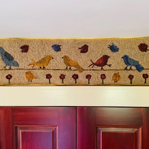 Rug Hooking Kit or Pattern "Tweetie Birds", primitive rug hooking, bird designs