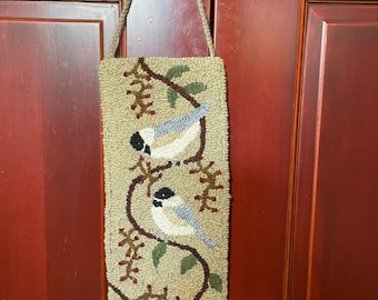 Rug Hooking kit or Pattern "Chickadee Hanger"