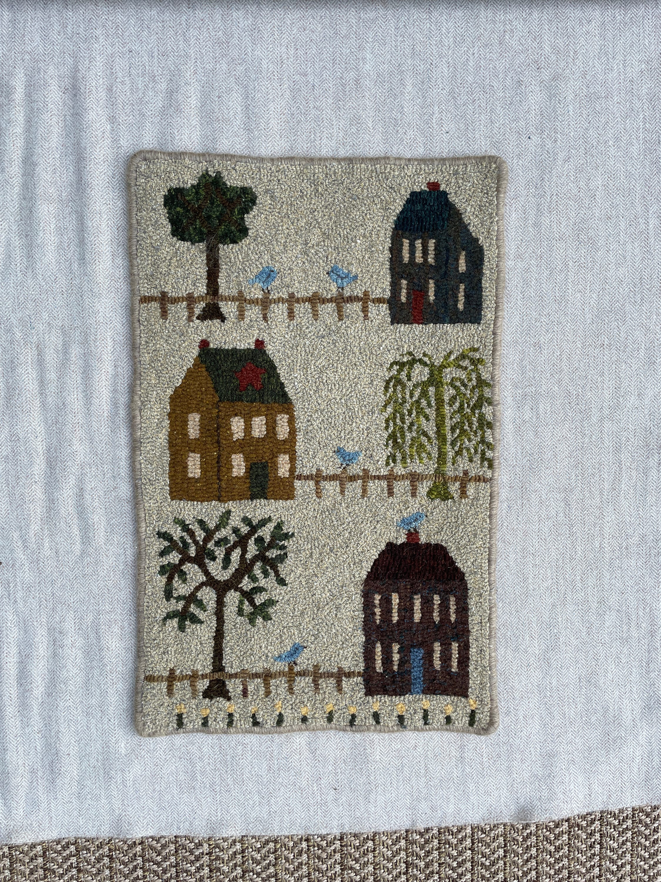 Kit De Tapisserie SLK Primitives 'Home Sweet Home' - Toile Monks Cloth 10x14 Pouces - Motif Monochrome Neuf
